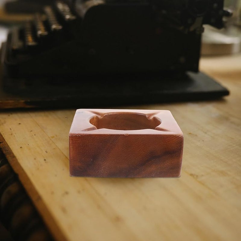 منفضة سجائر خشبية قديمة كبيرة محمولة، صينية رماد السيجار، زينة ديكور لغرفة المعيشة والمكتب - Image 4